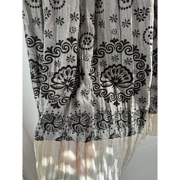 Lapis Floral Print Strapless Smocked‎ Tiered Dress / Peasant Maxi Skirt OS Taupe - Picture 3 of 10